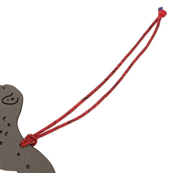 HERMES Petit H Dalmatien Epsom/Togo Leather/Silk Gris Mouette/Rouge Casaque - Picture 7 of 8